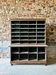 Large double-body industrial shelf in patinated metal – t furniture