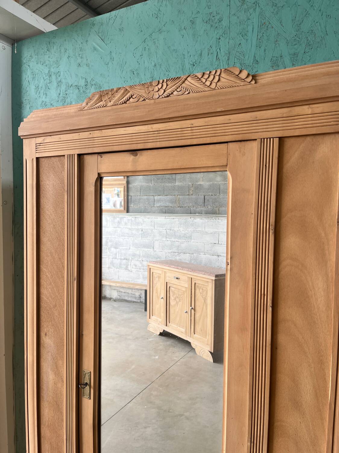 Parisian wardrobe in raw wood