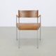2x Arm Chair in Leather and Stainless steel by Gerard van den Berg, 1990s