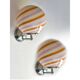 Pair of Contemporary Amber and Pink “Rods” Murano Glass Wall Sconces