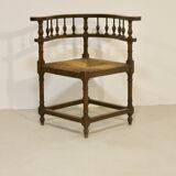 Vintage corner chair, sculpted backrest 1940