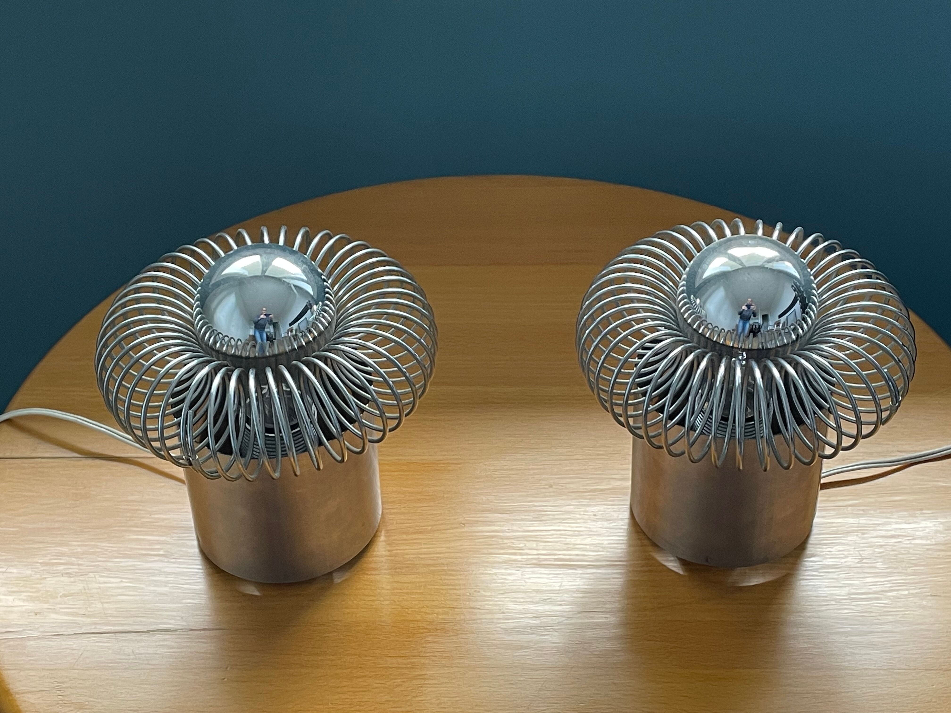 Pair of spring lamps by Andrea Lazzari
