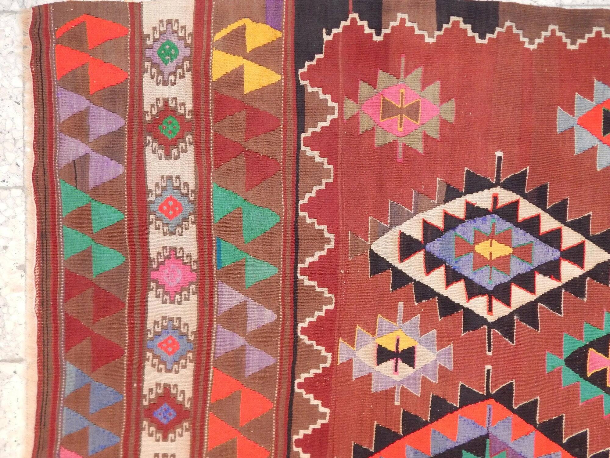 Vintage Turkish kilim handwoven 152x232 cm