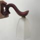 Art Deco glass wall lamp with burgundy porcelain support 30s