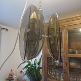 Lustre Vintage Veca , Chrome et Verre Fumé