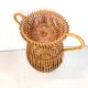 Vintage Wicker and Bamboo Amphora Umbrella Stand , Italy