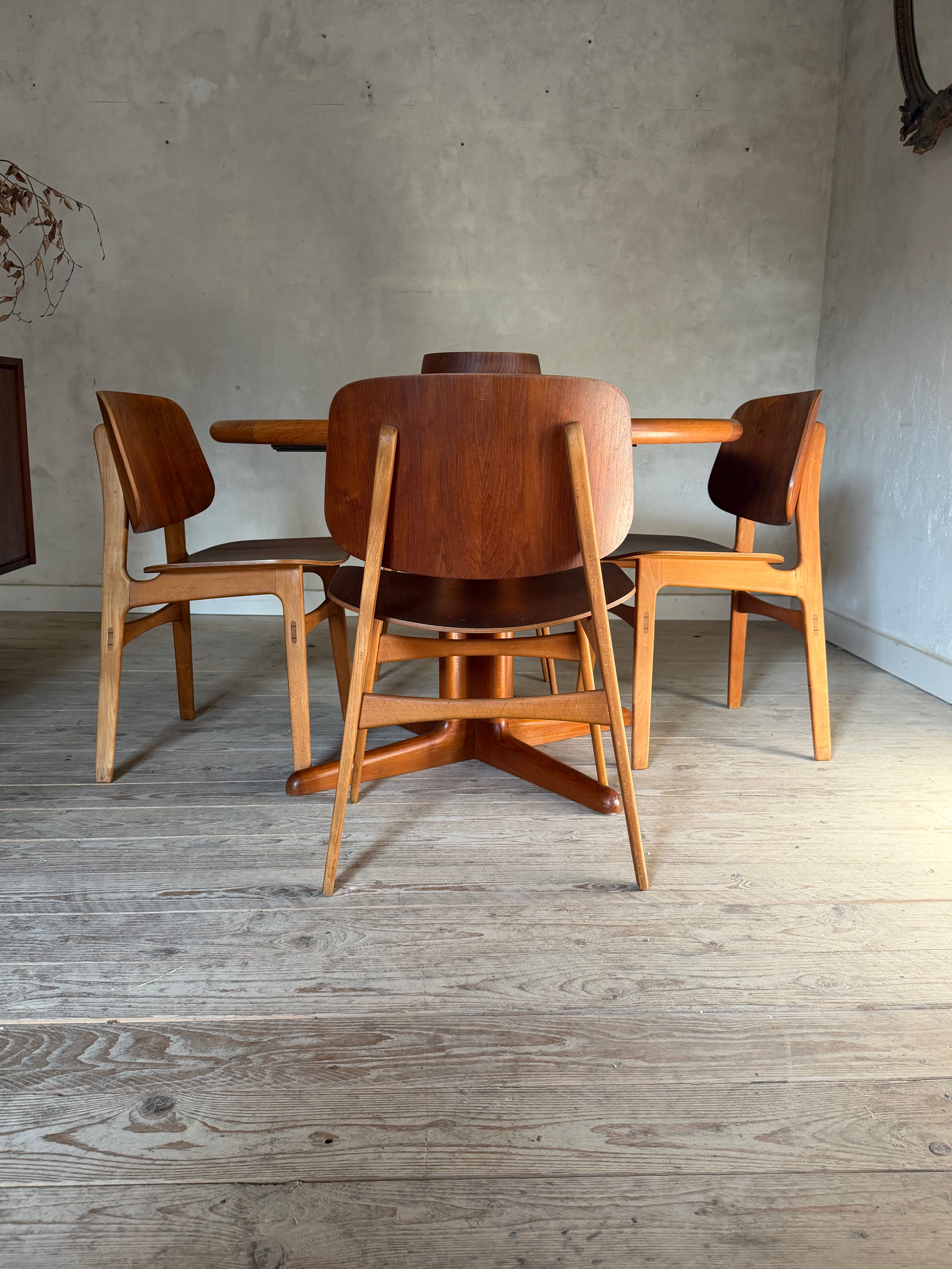 Danish vintage chairs by Borge Mogensen in teak.
