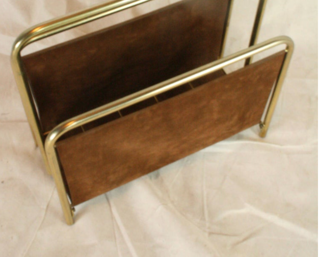 Vintage metal magazine holder