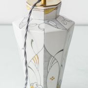 Lampe de table Art Déco vintage par Royal Delft, céramique peinte à la main