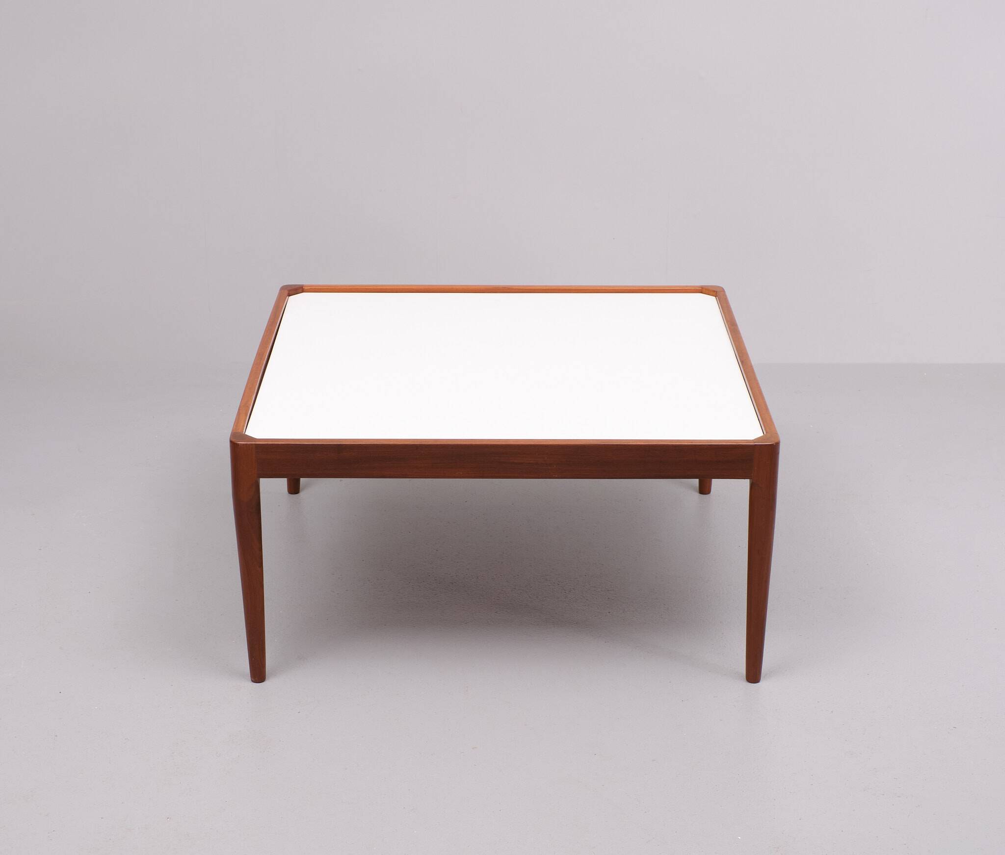 Teak coffee table Laminated top 1960s Scandinavian