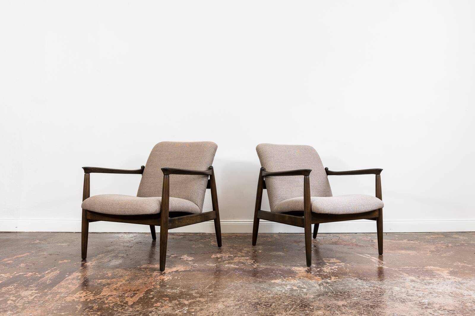 Kvadrat Customizable Pair Of Restored Mid Century Armchairs, 1960's