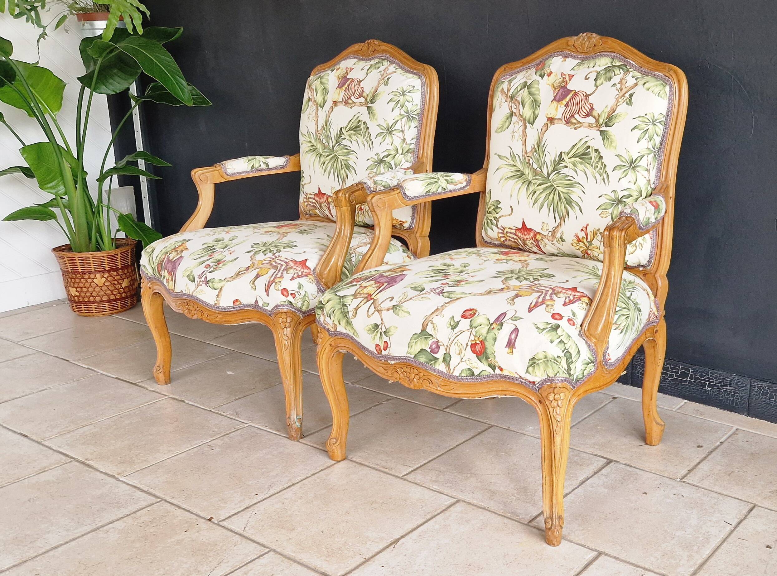 Pair antique armchairs
