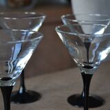 5 Verres à cocktail pied noir