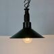 Industrial Green Enamel Military Pendant Lamp with Cast Aluminium Top, 1960