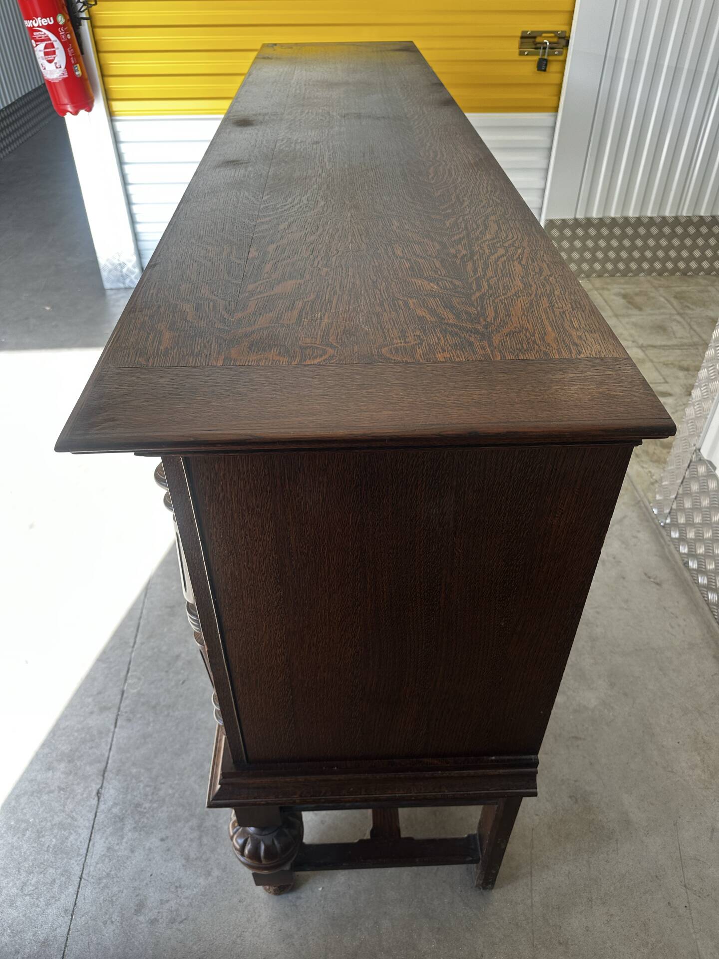 Large carved oak buffet in neo-Renaissance style, mid-20th century.