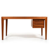 Rare bureau en teck danois des années 1950 extensible jusqu’à 230 cm