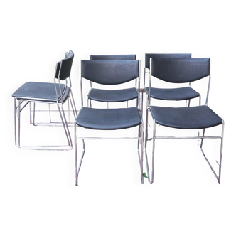 Stackable chairs (x6) "Bonomia" vintage 70'