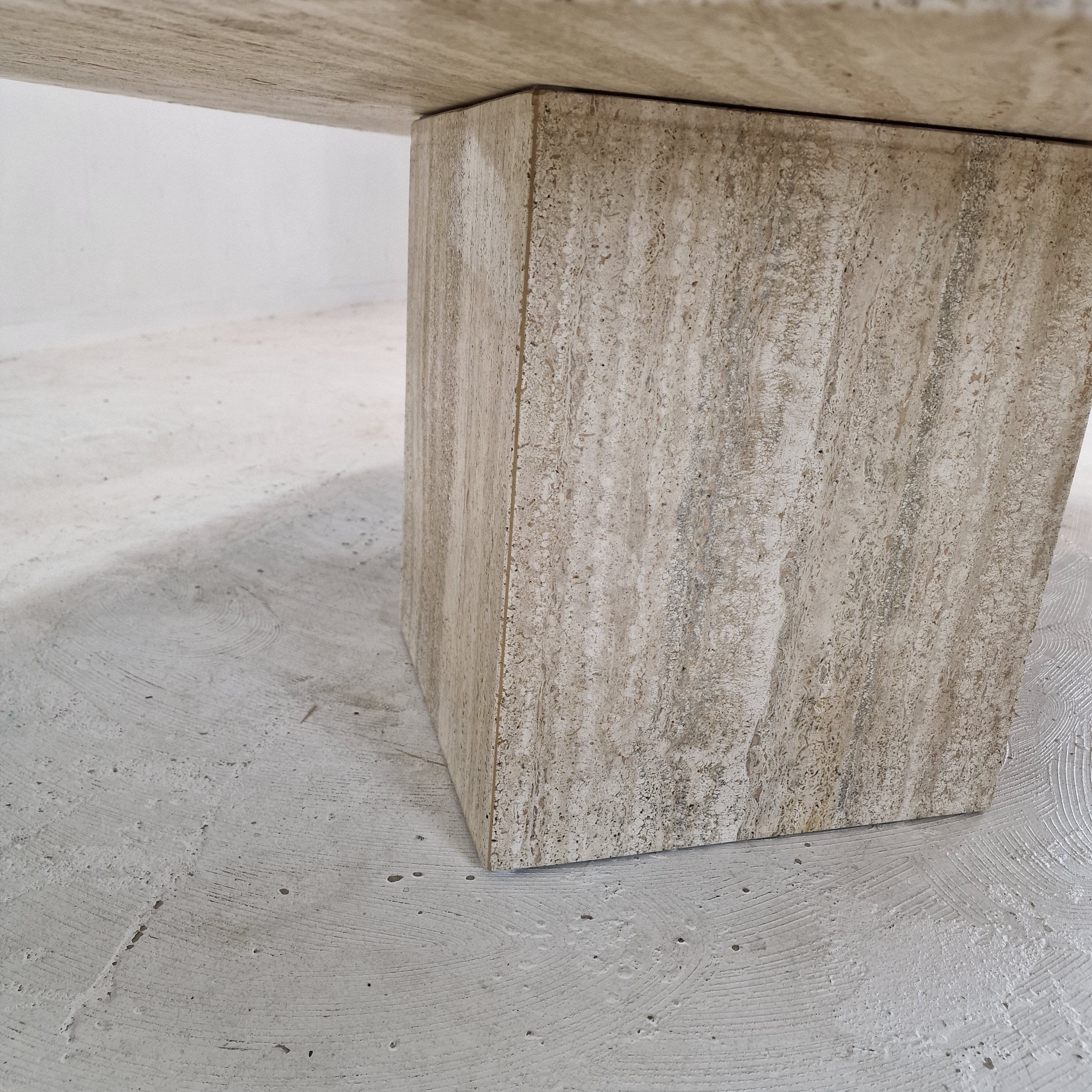 Italian travertine coffee table, 1980's