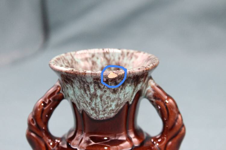 Small vallauris style vase from the adp earthenware factory - handmade - unique - vintage