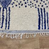 Vintage Azilal rug 310x246 cm - Blue geometric patterns