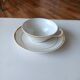 Gien earthenware coffee cup and saucer