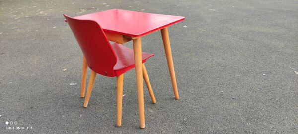 Ensemble bureau & chaise vintage pour enfant