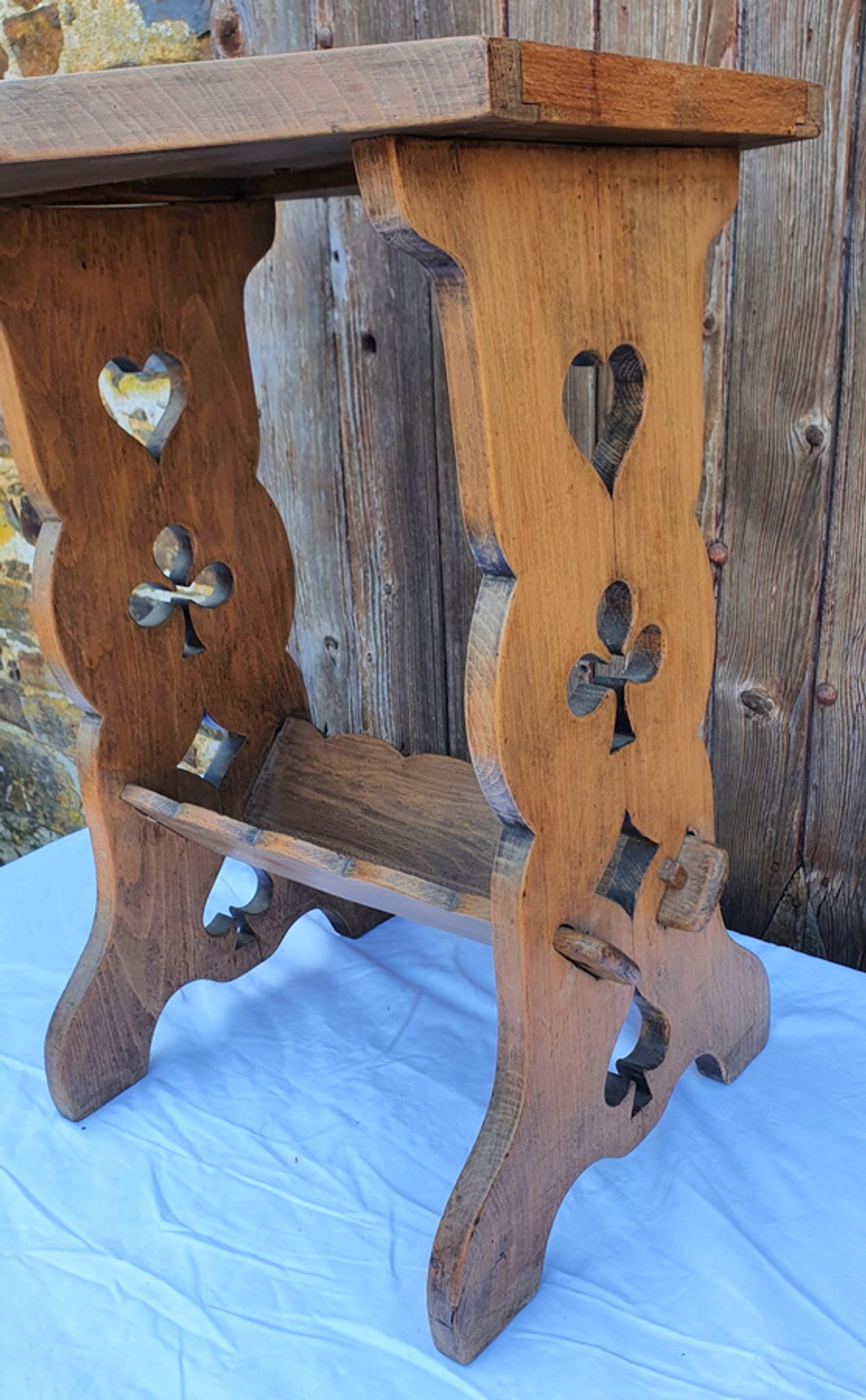 Wooden service foot heart shape