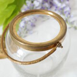 Old glass and brass cookie bucket