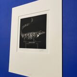 Mario avati (1921-2009), alligator, black and white, 1970