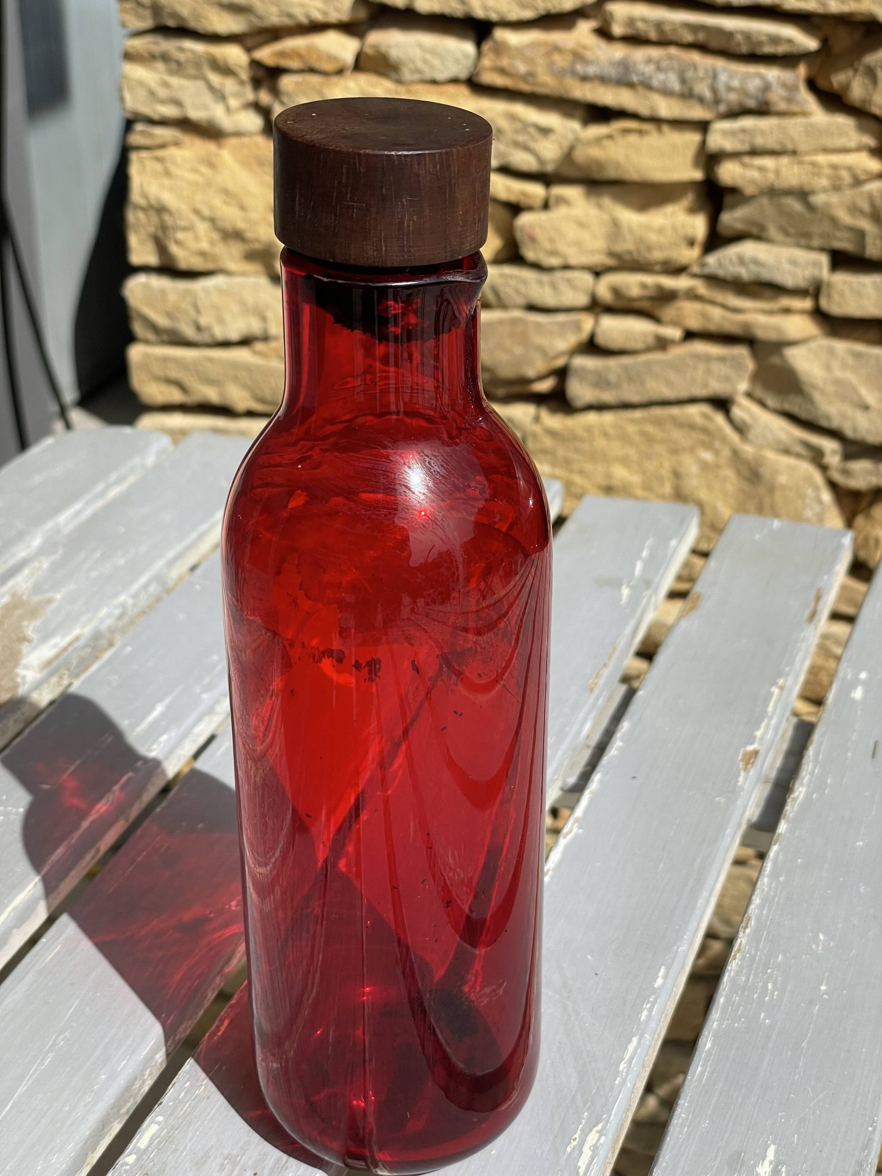 Red glass bouteill
