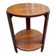 Table d'appoint ronde art déco en chêne massif 1950