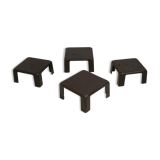 Mario Bellini. Suite of 4 pull-out coffee tables "Gatti", published by C&B Italia, circa 1970.