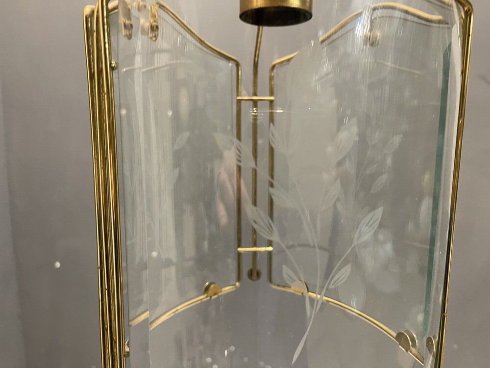 Italian glass brass pendant ceiling lamp