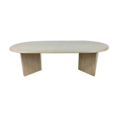 Table basse ovale en travertin