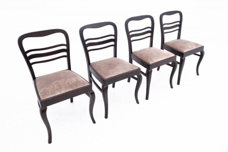 Antique table + chairs set, Western Europe, early 20th century.