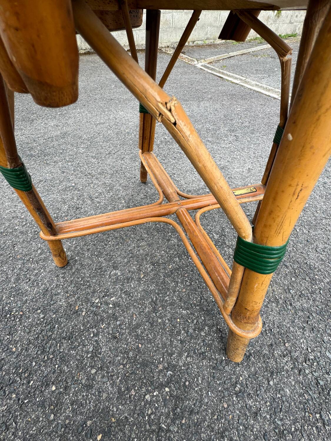Set of 3 woven rattan bistro chairs Drucker SA