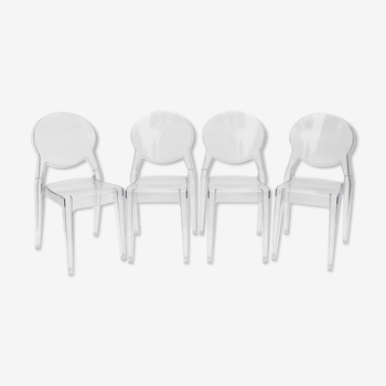 4 chaises transparentes design iIgloo par Scab Design Luisa Battaglia