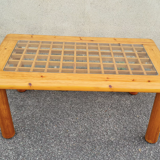 Italian pine and glass coffee table