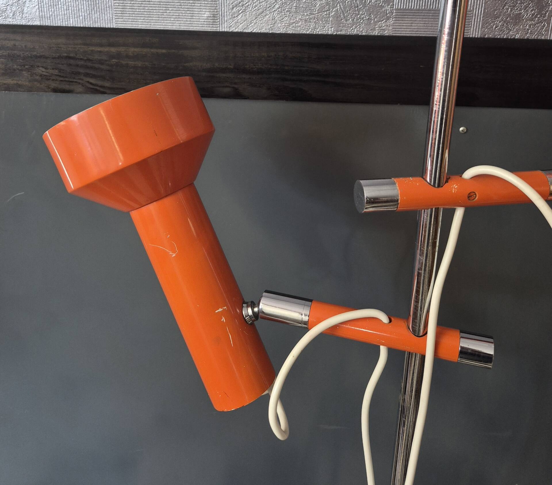 Floor lamp Vintage double adjustable spots Orange