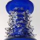 Vintage blue handmade glass vase Lwiw Ukraine
