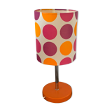 Orange chrome lamp - typical polka dot lampshade of the 1970s