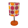 Orange chrome lamp - typical polka dot lampshade of the 1970s