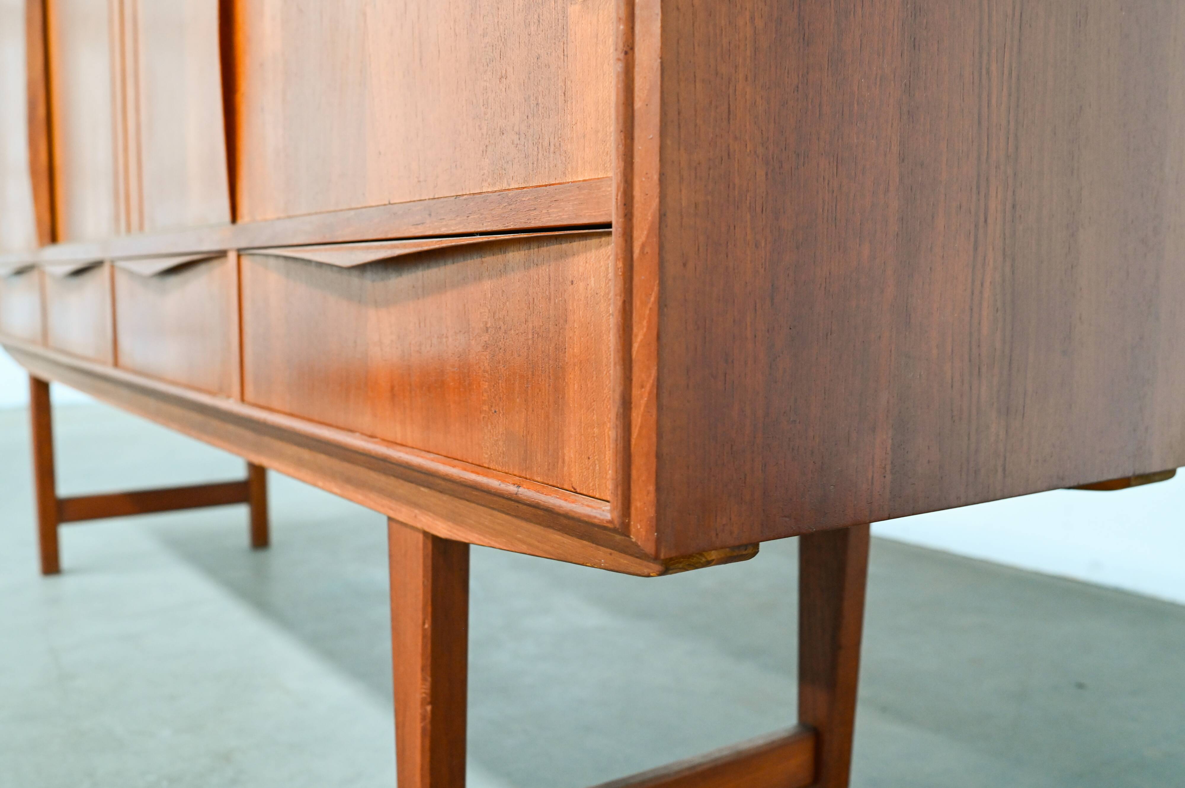 Danish teak enfilade – vintage Scandinavian sideboard 196 cm