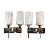 Pair of wall lamps Neuhaus Leuchten 2 burners 1960