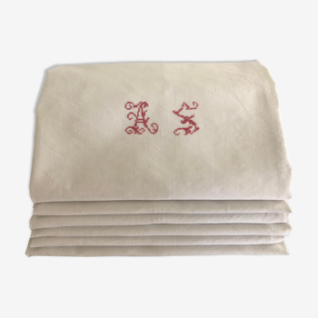 6 serviettes de table, monogramme