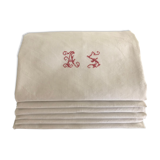 6 napkins, monogram