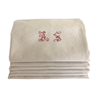 6 napkins, monogram