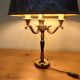 brass three-light bouillotte lamp, desk lamp