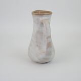 Signed white beige ceramic pitcher