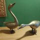 2 grands cygnes en laiton